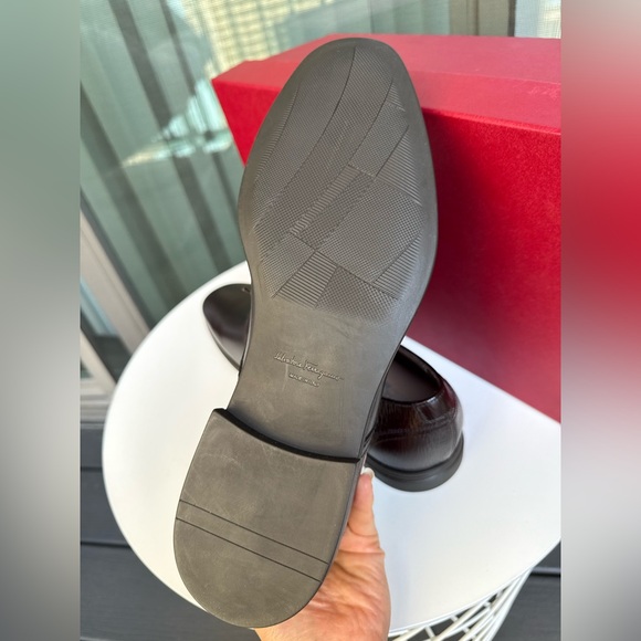 $750 FERRAGAMO Men’s Spencer Lace-Up Leather Loafers Shoes - Picture 7 of 11